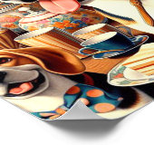 Retro Schattigee Beagle Illustratie Poster (Hoek)