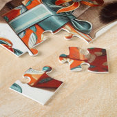 Retro Schattigee Boston Terrier Illustratie Legpuzzel (Zijkant)