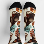 Retro Schattigee Boston Terrier Illustratie Sokken (Top)