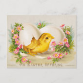 Retro Schattigee Chick Egg Bloemen Happy Easter Feestdagenkaart (Voorkant)