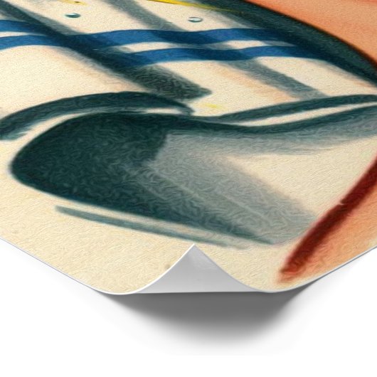 Retro Schattigee Douche Meisje Illustratie Poster (Hoek)