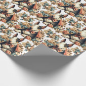 Retro Schattigee Floral Bull Terrier Cadeaupapier (Hoek)