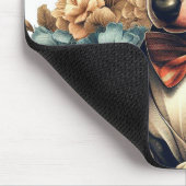 Retro Schattigee Floral Bull Terrier Muismat (Hoek)