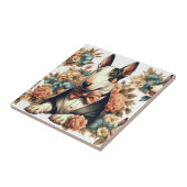 Retro Schattigee Floral Bull Terrier Tegeltje (Zijkant)