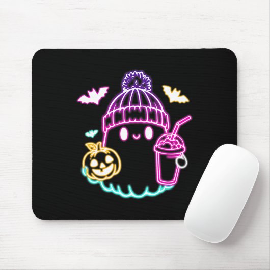 Retro Schattigee Ghost Coffee Drink Spooky Hallowe Muismat (Met muis)