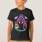 Retro Schattigee Ghost Coffee Drink Spooky Hallowe T-shirt (Voorkant)