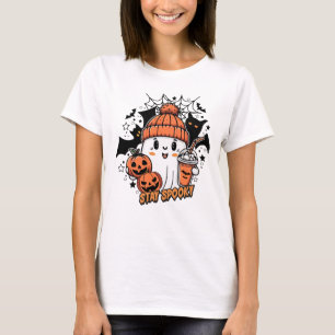 Retro Schattigee Ghost Coffee Pumpkin Spooky T-shirt