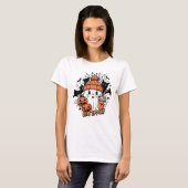 Retro Schattigee Ghost Coffee Pumpkin Spooky T-shirt (Voorkant volledig)