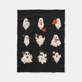 Retro Schattigee Ghost Valentijnsdag Vrouwen Manne Fleece Deken (Voorkant)