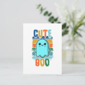 Retro  Schattigee Halloween Ghost Briefkaart (Staand voorkant)