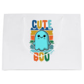 Retro Schattigee Halloween Ghost Groot Cadeauzakje (Voorkant)