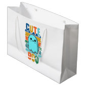 Retro  Schattigee Halloween Ghost Groot Cadeauzakje (Voorkant Gekanteld)