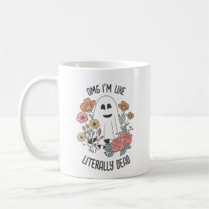 Retro Schattigee Halloween Ghost " I'm Dead" Pun M Koffiemok