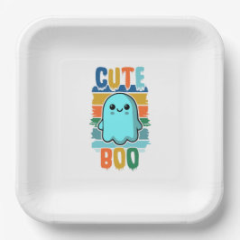 Retro  Schattigee Halloween Ghost Papieren Bordje