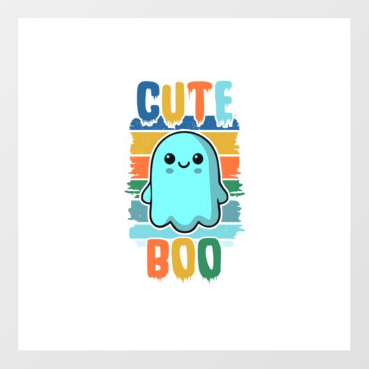Retro  Schattigee Halloween Ghost Raamsticker (Vel)