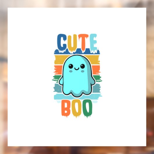 Retro Schattigee Halloween Ghost Raamsticker (Vel 2)