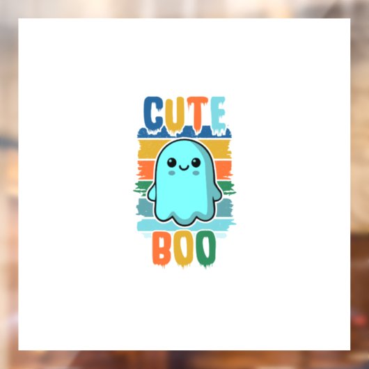 Retro  Schattigee Halloween Ghost Raamsticker (Vel 2)