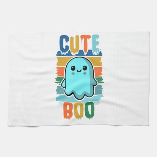 Retro  Schattigee Halloween Ghost Theedoek (Horizontaal)