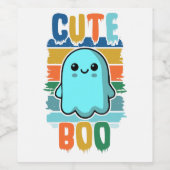 Retro  Schattigee Halloween Ghost Wijn Etiket (Enkel label)