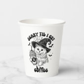 Retro Schattigee Halloween Kattenkoffie Papieren Bekers (Voorkant)