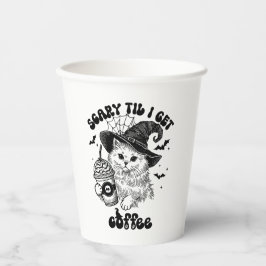 Retro Schattigee Halloween Kattenkoffie Papieren Bekers