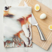 Retro Schattigee Honden Olieverfschilderij Theedoek (Quarter Fold)