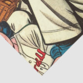 Retro Schattigee Honkbal Meisjes Comics Tissuepapier (Detail)