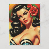 Retro Schattigee Hot Pinup Briefkaart (Voorkant)