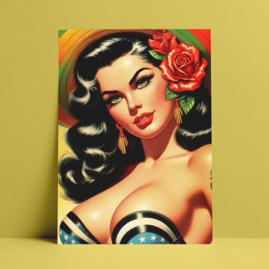 Retro Schattigee Hot Pinup Briefkaart