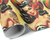 Retro Schattigee Hot Pinup Cadeaupapier (Rol Hoek)