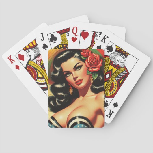 Retro Schattigee Hot Pinup Pokerkaarten (Achterkant)