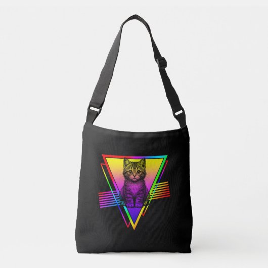 Retro Schattigee kat Crossbody Tas (Voorkant)
