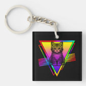 Retro Schattigee kat Sleutelhanger (voorkant)