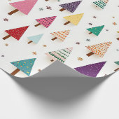 Retro Schattigee kerstbomen inpakpapier (Hoek)