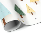 Retro Schattigee kerstbomen inpakpapier (Rol Hoek)