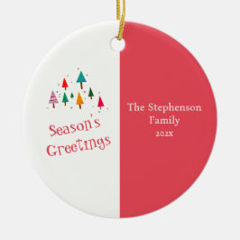 Retro Schattigee kerstbomen Ornament