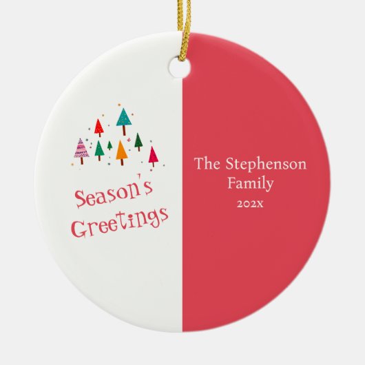 Retro Schattigee kerstbomen Ornament (Voorkant)