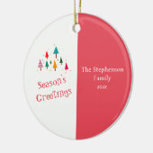 Retro Schattigee kerstbomen Ornament (Links)