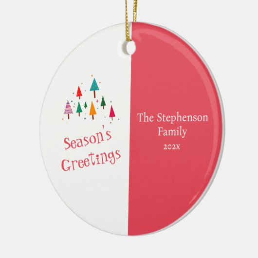 Retro Schattigee kerstbomen Ornament (Links)