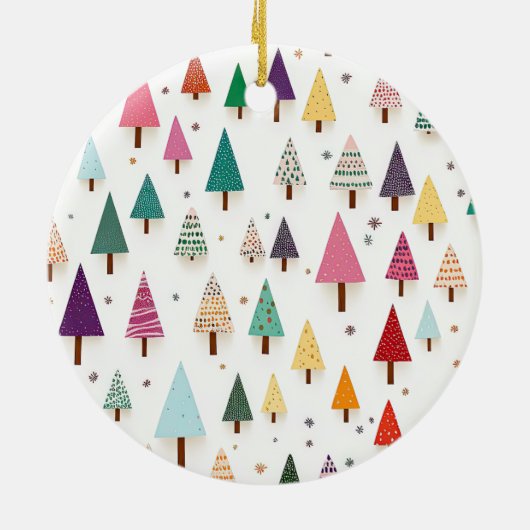 Retro Schattigee kerstbomen Ornament (Achterkant)