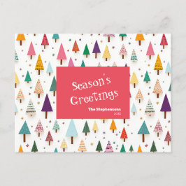 Retro Schattigee kerstbomen Post Kaart