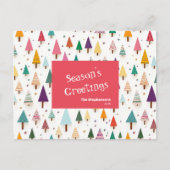 Retro Schattigee kerstbomen Post Kaart (Voorkant)