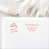 Retro Schattigee kerstbomen Retouradres Label (Insitu)