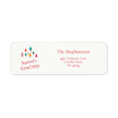 Retro Schattigee kerstbomen Retouradres Label (Voorkant)
