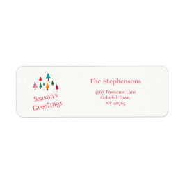 Retro Schattigee kerstbomen Retouradres Label