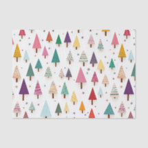 Retro Schattigee kerstbomen Weefselpapier