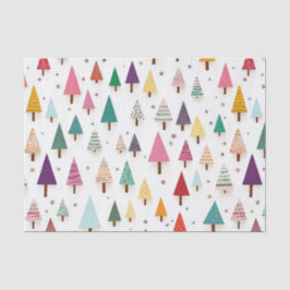 Retro Schattigee kerstbomen Weefselpapier Tissuepapier