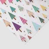 Retro Schattigee kerstbomen Weefselpapier Tissuepapier (Detail)