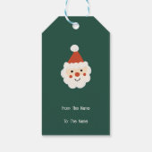 Retro Schattigee Kerstman met Fairy Lights Green Cadeaulabel (Achterkant)