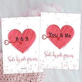  Retro Schattigee Liefde Rode Hart Valentijnsdag Feestdagenkaart